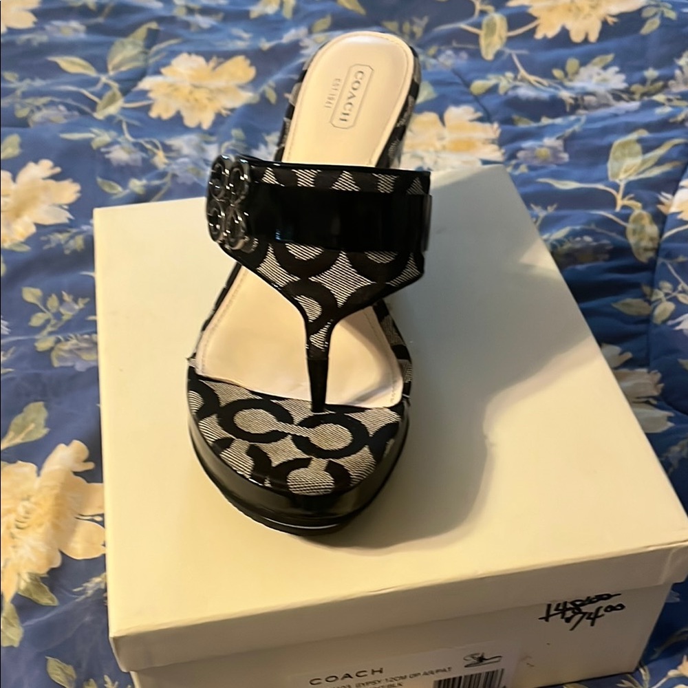 Coach Black and White Women's Sandals